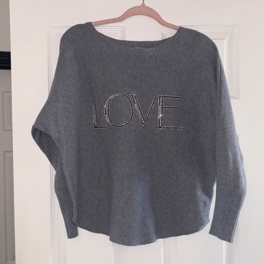 Stylish Gray LOVE Sweater